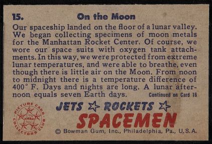 1951 Bowman Jets Rockets Spacemen